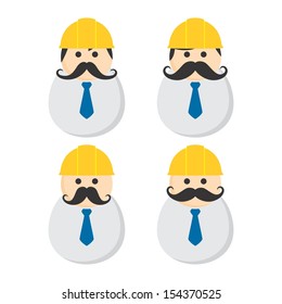 mustache construction worker manager user picture avatar portrait