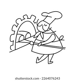 El bigote cocinará disfrazado de chef. Un sencillo diseño de logotipo retro con sombrero de chef. Estilo de caricatura. Ilustración ideal para el folleto y logotipo de comida.