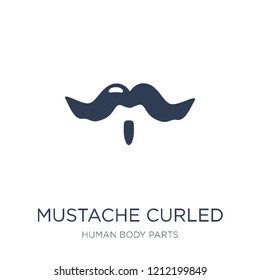 Mustache curled tip variant icon. Trendy flat vector Mustache curled tip variant icon on white background from Human Body Parts collection, vector illustration can be use for web and mobile, eps10