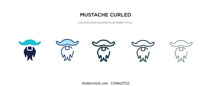 mustache curled tip variant icon in different style vector illustration. two colored and black mustache curled tip variant vector icons designed in filled, outline, line and stroke style can be used