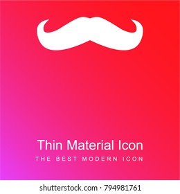 Mustache curled tip variant red and pink gradient material white icon minimal design