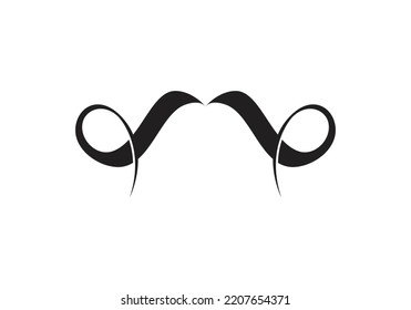 Mustache Curly Moustache Clipart Logo M Letter Logo Design Template