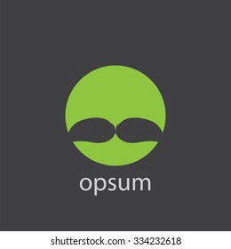mustache cut identity template icon design element