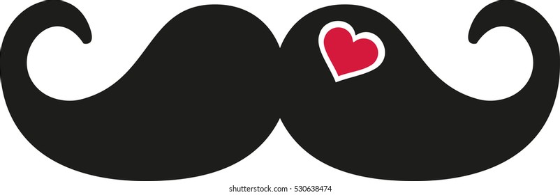 Mustache with cutout heart