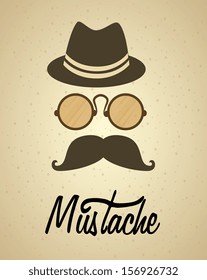 mustache design over bronze background vector  illustration  