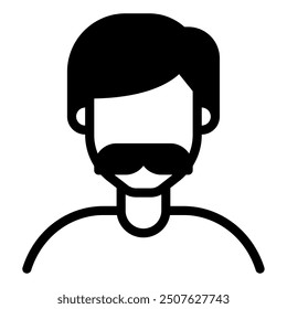 Mustache Diversity Avatars icon illustration