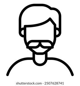 Mustache Diversity Avatars icon illustration