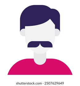 Mustache Diversity Avatars icon illustration