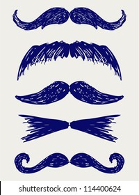 Mustache. Doodle style