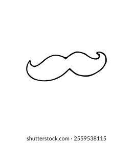 A mustache is drawn in black on a white background