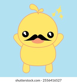 The mustache duck is very cute and can be used for icons, t-shirts, wallpapers and fabrics