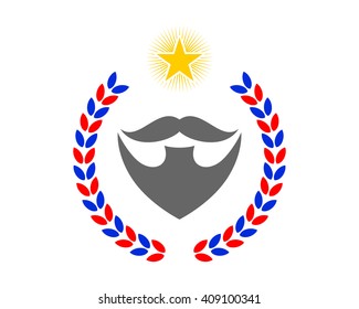 mustache emblem beard facial hair barbershop image icon logo