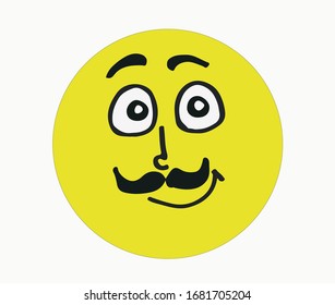 Schnurrbart Emoji. das ist eine Vektorillustration