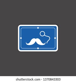 mustache and eye lens icon