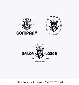 mustache face figure logo icon vector template
