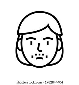 mustache face shave line icon vector. mustache face shave sign. isolated contour symbol black illustration