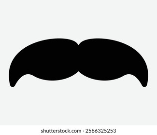 Mustache Facial Hair Moustache Shape Classic Men Man Beard Shape Outline Icon Black White Symbol Sign Graphic Illustration Vector