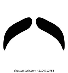 Mustache Fashion Flat Icon Isolated On White Background