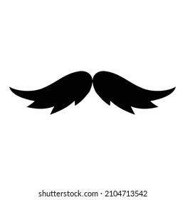 Mustache Fashion Flat Icon Isolated On White Background