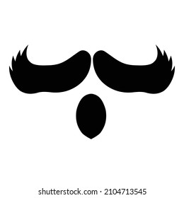 Mustache Fashion Flat Icon Isolated On White Background