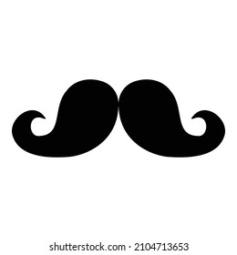 Mustache Fashion Flat Icon Isolated On White Background