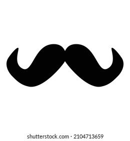Mustache Fashion Flat Icon Isolated On White Background