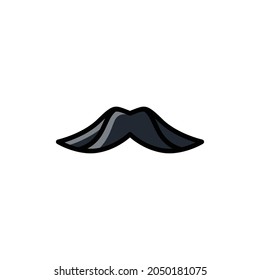 Mustache Filled Icon - Barbershop Icon Design Vector Illustration.