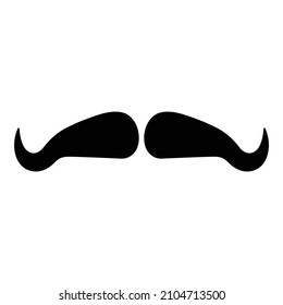 Mustache-Flachicon einzeln auf weißem Hintergrund