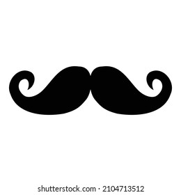 Mustache Flat Icon Isolated On White Background
