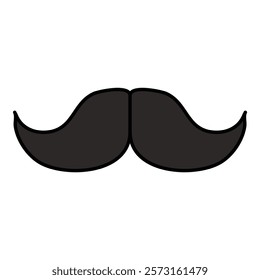 Mustache Flat Icon Isolated On White Background