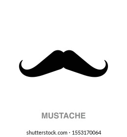 Mustache  flat icon on white transparent background. You can be used mustache icon for several purposes.