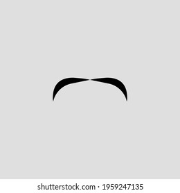  Mustache flat icon. Simple style barber shop company poster design background symbol. Man hair salon logo. Logo design element. T-shirt printing. Vector for sticker.