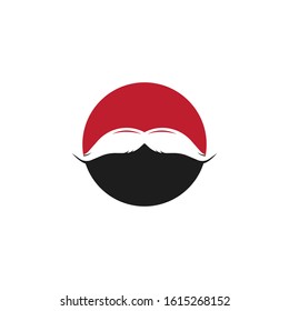 Mustache flat icon. Mustache web icon. Monochrome mustache isolated on background