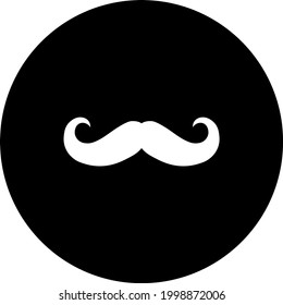 Mustache flat icon. Mustache web icon. Monochrome mustache isolated on background