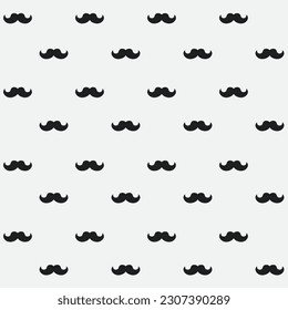 Mustache Flat Vector Seamless Pattern