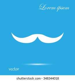 Mustache . Flat web icon or sign isolated on grey background. Co