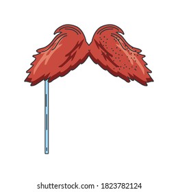 bigote en forma divertida en el diseño de ilustración de vector de fondo blanco