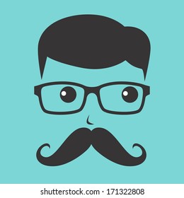 mustache geek gentleman