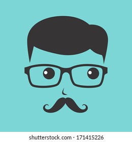 mustache geek gentleman