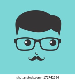 mustache geek gentleman