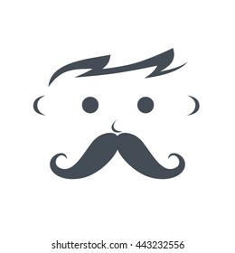 mustache gentleman logotype