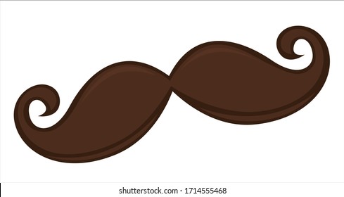 Mustache of gentleman, mask or accessory for party or carnival. Funny mask for fancy occasion, disguise for retro events or special holidays. Facial hair of man, isolated icon vector in flat style