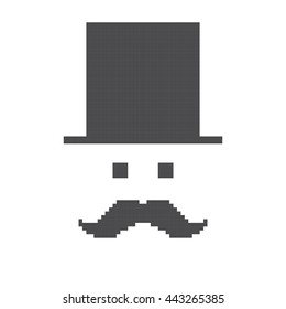 mustache gentleman pixel art