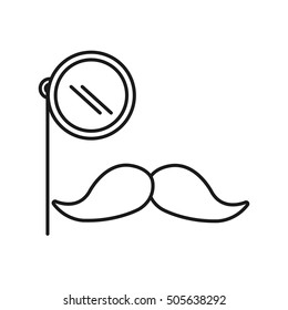 mustache and glass gentleman icon vector illustration design