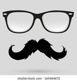 mustache glasses