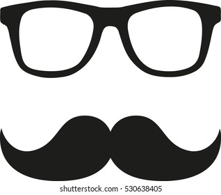 Mustache with glasses