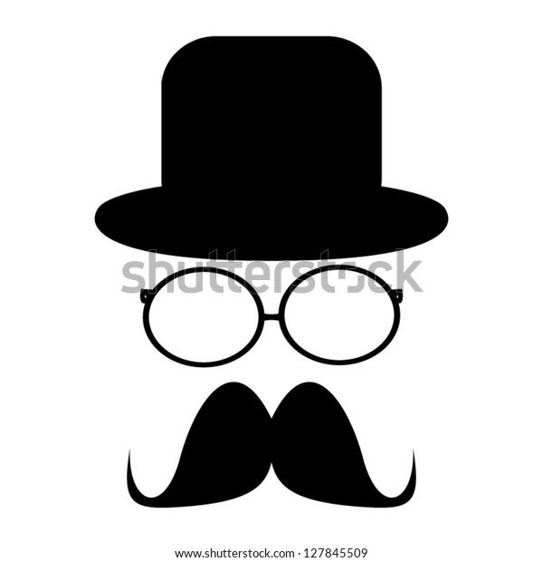 Mustache Glasses Hat Stock Vector (Royalty Free) 127845509