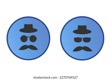 Mustache glasses hipster icon. Gentelmen set vector ilustration.
