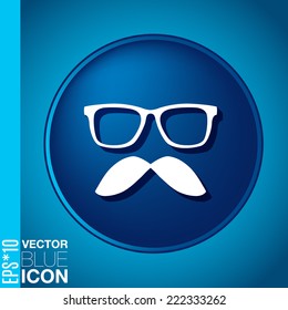 mustache and glasses. hipster icon symbol .