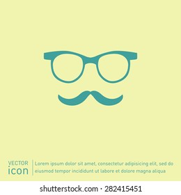 mustache and glasses. hipster icon symbol 